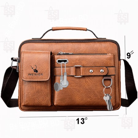 Nobel Fashion Male Messenger Crossbody Bag (Brown)