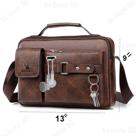 Nobel Fashion Male Messenger Crossbody Bag (Coffee)